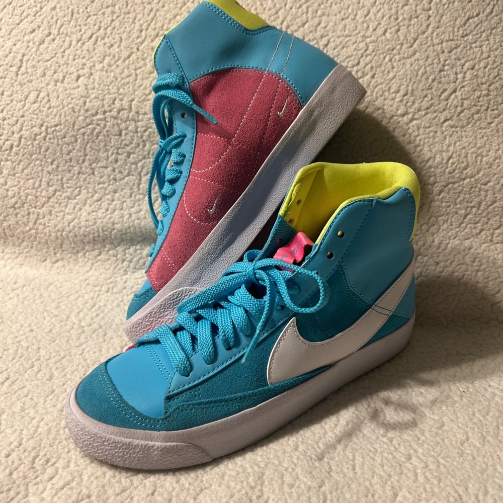 Nike Kids Sneakers in Blue, Pink, and Yellow